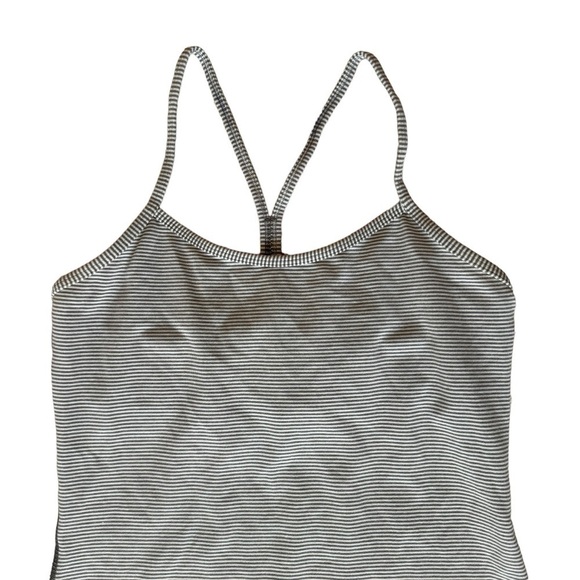 Lululemon Power Y Tank *Luon, Tonka Stripe Heathered Slate White, Size 8 - Picture 7 of 10